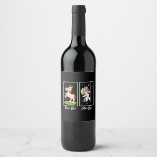 Etiqueta Para Botella De Vino Funny Unicornio antes de salir del gimnasio