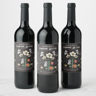 Etiqueta Para Botella De Vino Funny Vampiro Sangre Halloween Baby Shower