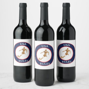 ETIQUETA PARA BOTELLA DE VINO FÚTBOL