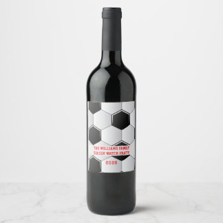 Etiqueta Para Botella De Vino Fútbol Bola 2026 Partido de Fútbol Fiesta