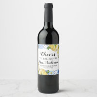 Futuro mediterráneo Sra. Bridal Shower Wine Label