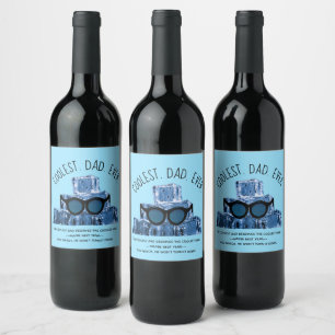 Etiqueta Para Botella De Vino Gafas de sol cubos de hielo el papá más genial