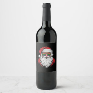 Etiqueta Para Botella De Vino Gafas de sol de Santa Orgullo Navidad Pijama X-mas