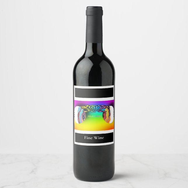 Etiqueta Para Botella De Vino Gafas de sol Logo (Anverso)