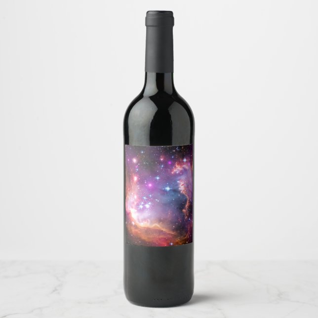 Etiqueta Para Botella De Vino Galaxia Angélica Caída (Anverso)