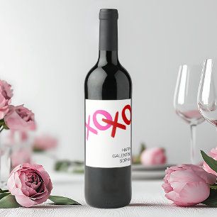 Etiqueta Para Botella De Vino Galentine day XOXO Abrazos y besos Gal Pal