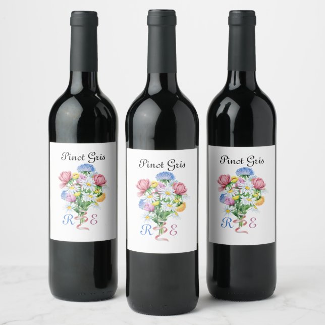 Etiqueta Para Botella De Vino Garden Spring Wedding (Botellas)