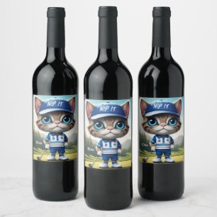 Etiqueta Para Botella De Vino Gato de golf Nip It Personalizado Textos