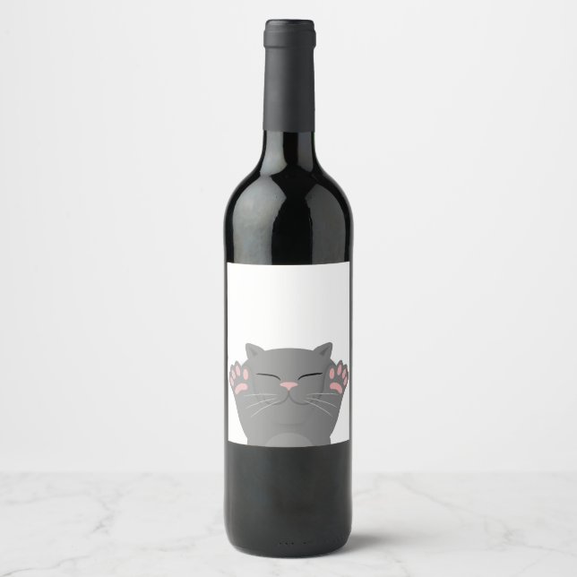 Etiqueta Para Botella De Vino Gato durmiendo (Anverso)