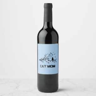 Etiqueta Para Botella De Vino "Gato machista totalmente orgulloso"