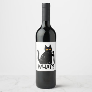 Etiqueta Para Botella De Vino Gato negro qué es lo gracioso Mascota asesino de H