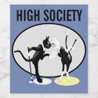 Gatos de alta sociedad con vestido blanco y negro