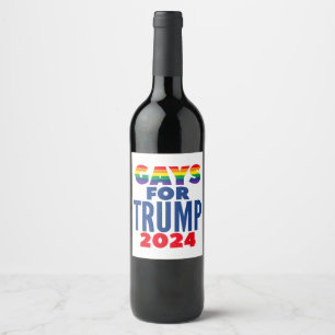 Etiqueta Para Botella De Vino Gays para las elecciones de Trump 2024