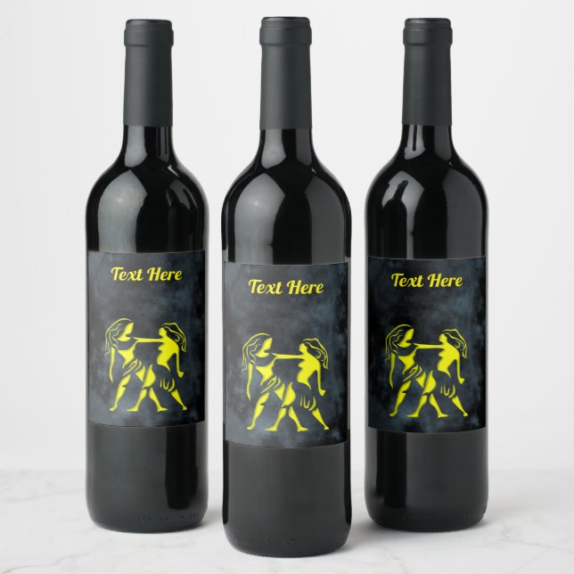 Etiqueta Para Botella De Vino Gemini (Botellas)