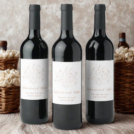 Etiqueta Para Botella De Vino Gender Reveal - Boho Floral