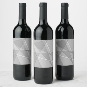 Etiqueta Para Botella De Vino Geométrico gris