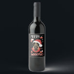 Etiqueta Para Botella De Vino German Wirehaired Pointer Christmas<br><div class="desc">German Wirehaired Pointer with Christmas hat is a funny gift for Christmas. Pointing dog dog owners will love the surprise. Merry woofmas to all dog owners.</div>