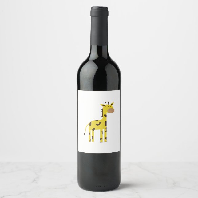 Etiqueta Para Botella De Vino Giraffe (Anverso)