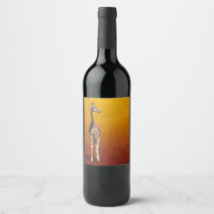 ETIQUETA PARA BOTELLA DE VINO GIRAFFE