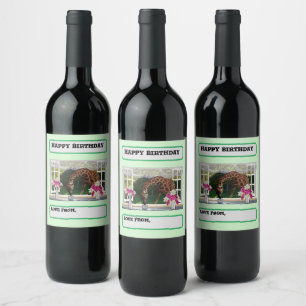 Etiqueta Para Botella De Vino Giraffe En Mi Ventana, Cumpleaños