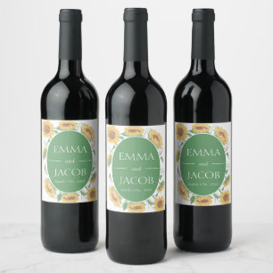 Etiqueta Para Botella De Vino Girasol