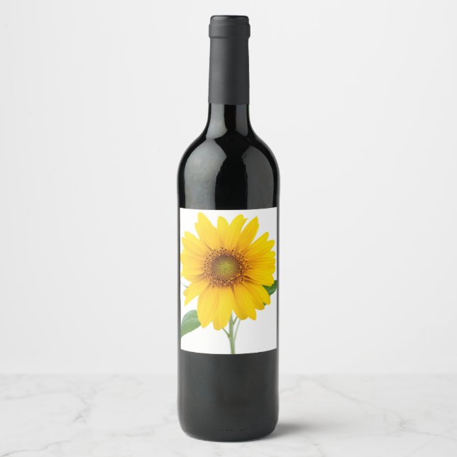 Etiqueta Para Botella De Vino Girasol (Anverso)