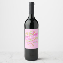 Etiqueta Para Botella De Vino Girly Rubor Pink Gold Purpurina, atrevido