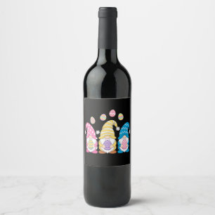 Etiqueta Para Botella De Vino Gnomo Pascua Colorido Huevos Lindos Fiesta de Prim