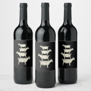 Etiqueta Para Botella De Vino Goat Retro
