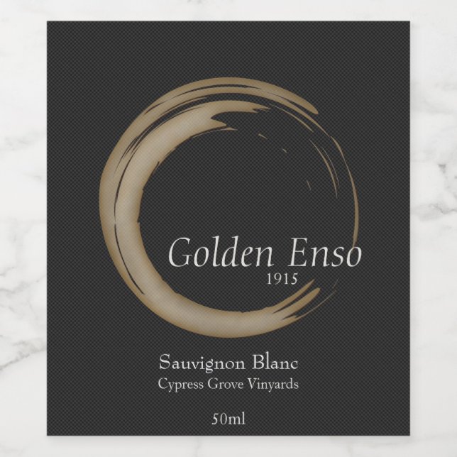 Etiqueta Para Botella De Vino Golden Enso (Etiqueta única)