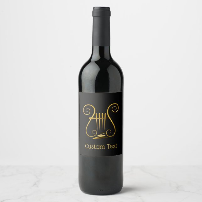 Etiqueta Para Botella De Vino Golden Lyre (Anverso)
