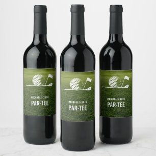 Etiqueta Para Botella De Vino Golf Golfer Golfing Hombres Minimalistas Cumpleaño