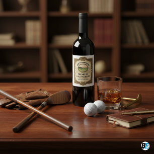 Etiqueta Para Botella De Vino Golf Personalizado Divertido Envejecido a la Perfe