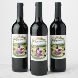Etiqueta Para Botella De Vino Golf y vino por eso estoy aquí