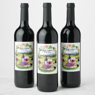 Etiqueta Para Botella De Vino Golf y vino por eso estoy aquí