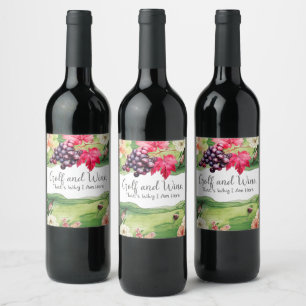 Etiqueta Para Botella De Vino Golf y vino por eso estoy aquí