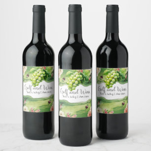Etiqueta Para Botella De Vino Golf y vino por eso estoy aquí