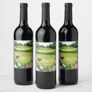Etiqueta Para Botella De Vino Golf y vino por eso estoy aquí