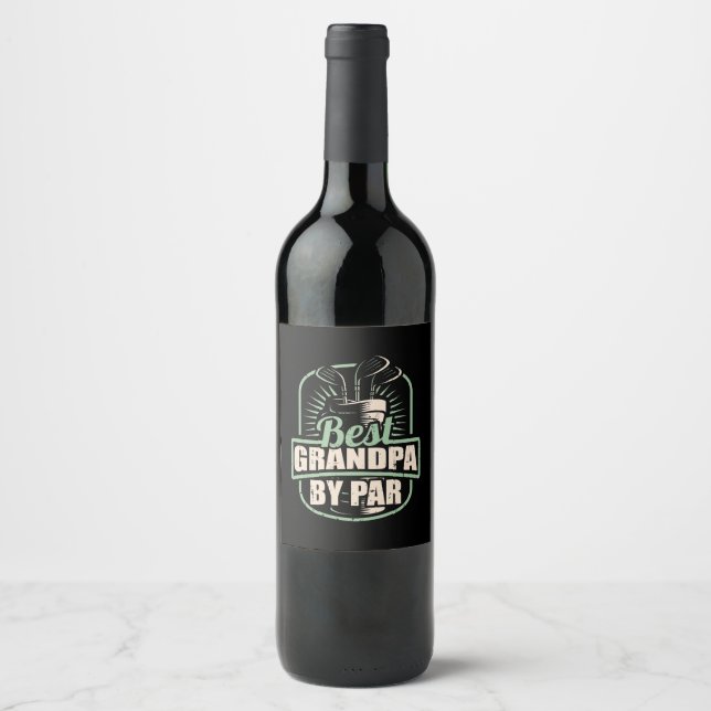 Etiqueta Para Botella De Vino Golfer Best Grandpa By Par (Anverso)
