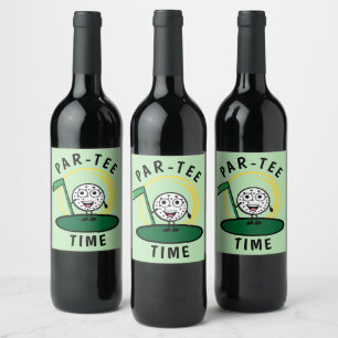 Etiqueta Para Botella De Vino Golfers Par-Tee Time