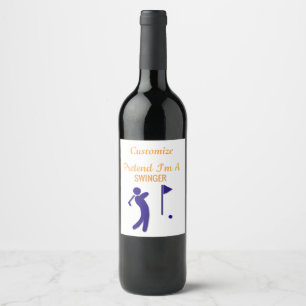 Etiqueta Para Botella De Vino Golfista oscilante Thunder_Thunder_Cove