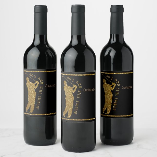 Etiqueta Para Botella De Vino Golfistas De 80 A 89 (Botellas)