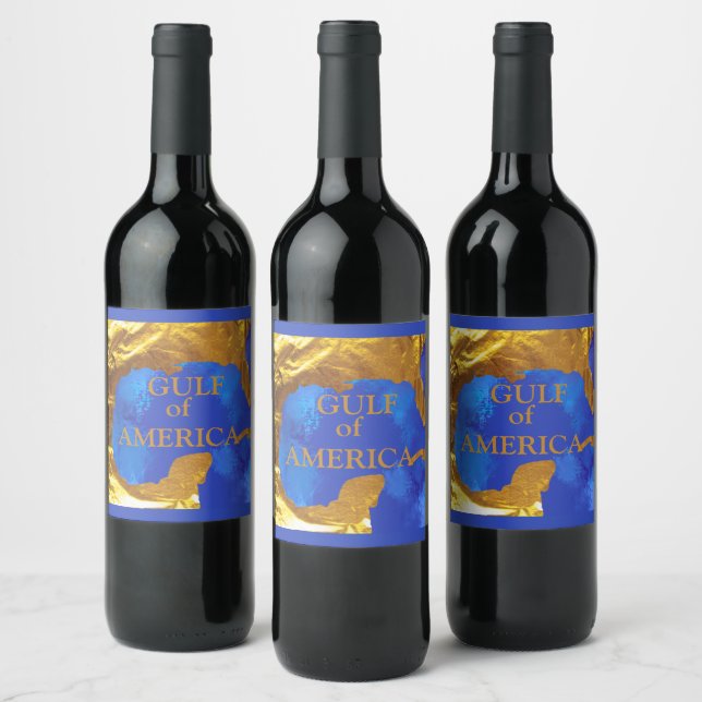 ETIQUETA PARA BOTELLA DE VINO GOLFO DE AMÉRICA (Botellas)