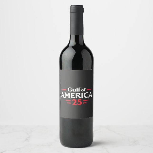 Etiqueta Para Botella De Vino Golfo de América Patriótico Norteamericano Trump B (Anverso)