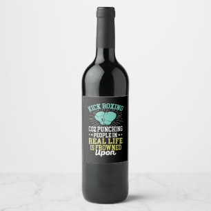 Etiqueta Para Botella De Vino Golpear A La Gente Está Fracasado Por El Gracioso 