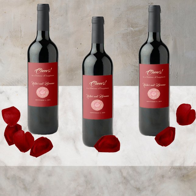 Etiqueta Para Botella De Vino Gorgeous Mehndi (Subido por el creador)
