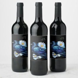 Etiqueta Para Botella De Vino Goth Raven Dark Aesthetic