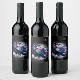 Etiqueta Para Botella De Vino Goth Raven Dark Aesthetic