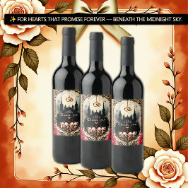 Etiqueta Para Botella De Vino Gothic Moon –Eternal Love Beneath the Midnight Sky