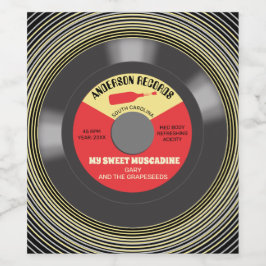 Etiqueta Para Botella De Vino Grabación de vinilo única personalizada casera